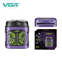 2026 VGR V-344 Metal Mech Wind Shaver Professional Grade Beard Device Convenient Home Shaver LED Digital Hair Trimmer Full Body Water Wash Razor violetinė