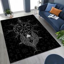 Šiaurės vikingų kario simbolis Valhalla Valknut Rūna Motociklo kilimėlis miegamajam, svetainei, sofai, namų įėjimo kilimėlis, neslystantis grindų kilimėlis 40x60cm( 15x23in ) gray