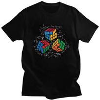 Custom Male Math Rubiks Cube T Shirts Short-Sleeve Cotton Tshirts T-shirt Leisure Geek Teacher Gift Tees Loose Fit Clothing XXXXXL juoda