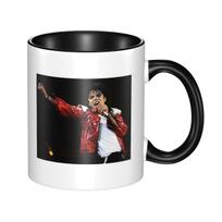 Michael Jackson Dancing Mug Funny Ceramic Coffee Cups Tea Mugs Milk Cup Drinkware Gift for Woman Man One Size black