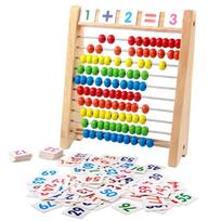 Wooden Abacus Educational Math Toy Children Rainbow Counting Beads Numbers Arithmetic Calculation Puzzle Montessori Learning Toy red