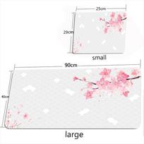 XXL Japoniško stiliaus Žaidimų pelės kilimėlis Rožinis Sakura pelės kilimėlis Juodas Baltas Didelis Stalo kilimėlis Meno pelės kilimėlis Naujas Biuro Nešiojamojo kompiuterio Žaidėjo Kilimėliai 290X250X2MM white