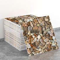 Retro Raudonų Plytų Marmuro Išvaizdos 3D Lipnus Sienos Lipdukas 30x30CM beige