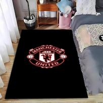 Manchester United Logo Printed Carpet, Black Home Decor Rug Suitable for use as an anti-slip for living room bedroom sofas 80x120cm( 31x47in) gray