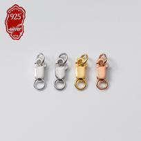 S925 Sterling Silver Universal Lobster Clasp for Bracelets and Necklaces - Colorfast and Versatile Spring Clasp with Closed Ring. gray