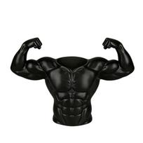 3D Printed Pen Holder, Muscular Man Figure, Creative Desk Organizer for Pens And Makeup Brushes, Funny Funny Fitness Enthusiast Gift juoda