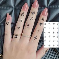 1 lapas voras raidė gėlė mažas raštas laikini tatuiruotės moterims pirštas, netikras tatuiruotės lipdukas ilgai išliekančios realistiškos tatuiruotės China Mainland