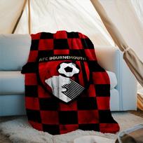 1PC Afc Crest Bournemouth Printed Soft Flannel Blanket Throw for Adult Bedroom Living Room Sofa Camping Travel Fan gifts Christmas Gifts 75x90cm