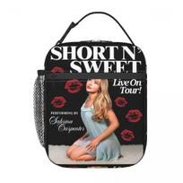 Insulated Lunch Box Short N Sweet Tour 2025 Sabrina Carpenter Product Lunch Food Box Ins Style Thermal Lunch Box For School One Size black