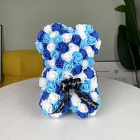 Amžinas rožinis meškinas - Gradientinis putplasčio meškiukas Valentino ar gimtadienio dovanai Gift Box mėlyna