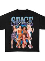Spice Girls Tshirt 90s Pop Band Graphic Tee Spice World Tour Shirt Retro Girl Power Oversized Streetwear 3XL gray