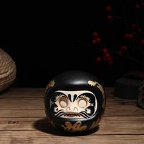 Keramikinė japoniška Daruma lėlės statulėlė Zen pinigų dėžutė Dovana Mini kiaulytės taupyklė Namų dekoras juoda