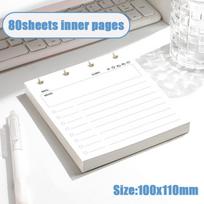 Square Loose-leaf Notebook Mushroom-hole Notepad Portable Binder Book  School Office 80sheets inner pages white