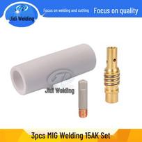 15AK MIG Welder: 3-Piece Gas Shielded White Ceramic Tip Holder for MB15AK. 3PCS*0.6mm Coated 15AK Gas Shielded