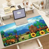 Žaidimas S-Stardew V-Valley Pelės Pagalvėlė Neslystantis Guminis Kraštas Fiksuotas Storas Nešiojamo Kompiuterio Žaidimų Stalo Kilimėlis 30x60cm blue