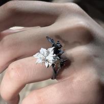 1 Pcs Original Dark Style Mandala Ring Halloween Adjustable Open Design High-End Anti-Tarnish for Gothic Gifts A2