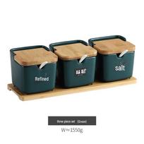 Nordic Kitchen Ceramic Spice Jar Set - Salt, Pepper, MSG & Lard Containers