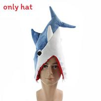 Cartoon Shark Hat With Plush Toy For Halloween Costume And Party Gift mėlyna