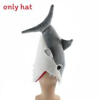 Cartoon Shark Hat With Plush Toy For Halloween Costume And Party Gift pilka spalva