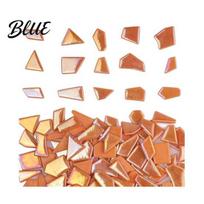 Irregular Glass Mosaic Tiles Iridescent Bulk for Crafts 200/400g Broken Art Supplies Schools Pieces DIY Home Garden Projects Handmade Crafts 200g oranžinė