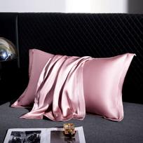 Mulberry 100% Silk Pillowcase, Heavyweight, Beauty Silk Pillow Cover 48x74cm 48x74cm [Single] gray