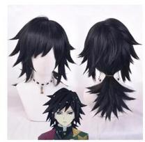 Cosplay Wig Tomioka Giyuu Kamado Nezuko Short Golden Hair Kochou Bu Livraiso One Size black