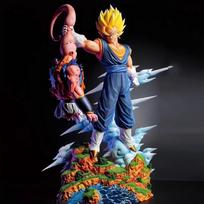 32cm Anime Dragon Ball Vegetto Vs Buu Action Figures Trendy Toy Model Pvc Static Statue Desktop Collection Ornaments Figure Gift gray