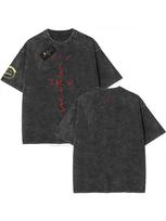 Kaktusas Jackas Travis Scottas Hip Hopas Medvilninis skalbtas stilius Unisex marškinėliai Medvilniniai Oversize Didelis dydis XXXL black