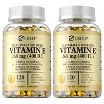 Vitamin E 400 IU (268 mg) d-Alpha Tocopherol 120 Softgels — Antioxidant Support, Immune Support, Daily Wellness 120*2