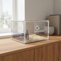 Acrylic Hamster Cage Panoramic Clear Design Breeding Enclosure Transparent Basic Blue_Platform