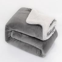 Žieminė vilna antklodė suaugusiems stora šilta žieminė dvipusė vienspalvė kelionių biuro antklodė sofa 130x160cm pilka