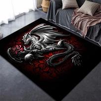 Dragon Carpet Svetainės Namų dekoras Sofos Stalo Kilimėlis Neslysta Kėdės Pagalvėlė Poilsio Kilimėlis Kalėdinis kilimėlis 80cm by 120cm gray