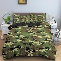 3D Camouflage serijos namų patalynės komplektas Kamufliažas, individualizuotas spausdintas antklodės ir pagalvės užvalkalas 2/3 dalių DE155 * 200 vyrų kambario viso dydžio namų dekoravimas UK Single 135x200cm