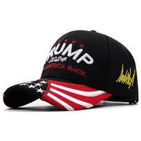 Moteriškos Vyriškos beisbolo kepuraitės Pavasario vasara Reguliuojama Snapback kepurė TRUMP raidžių siuvinėjimas Saulės kepurė lauke medvilninės hiphopo beisbolo kepurės 54-60cm black