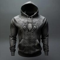 2024 Retro vyriškas džemperis 3D voro printas Viršutiniai drabužiai laisvalaikio Unisex gobtuvas pavasaris Ruduo per dydį drabužiai Harajuku gobtuvas džemperis 5XL gray