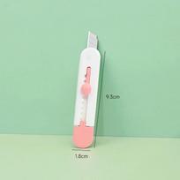 Mini Portable Small Utility Knife Hook Belt Invisible Box Cutting Cutter Office Supplies Cutting Knife Letter Opener Tools Pink-1PCS white