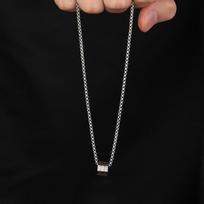 Titano Plieno Plono Liemens Pakabukas Karoliai - Unisex Geometrinė Minimalistinė Grandinėlė Moterims ir Vyrams, Modernūs Lengvi Keraminiai Papuošalai sidabras