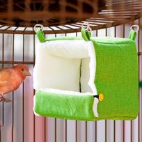 Bird Heating Nest Adjustable Cage Accessories Windproof Shelter with Heater for Macaws žalia