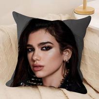 D-Dua Lipa pagalvės užvalkalas Nuimamas plaunamas užvalkalas pagalvei – Visų sezonų minkštas linas 12x12Inch black
