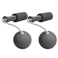 6.5cm Cordless Jump Rope with Heavy Ball Dual Bearing Silent Fitness Wire Rope for Indoor Sports Exercise Black juoda