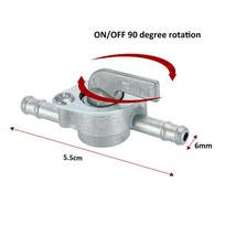 6mm Inline Fuel Tank Tap Filter Petcock Switch for Dirt Bike Quad ATV PIT PRO Buggy gray