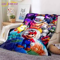 Animacinis Mario Bros pledas Sofos antklodės užvalkalas Kelioninė patalynė Išparduotuvė Mesti pledą Flanelinis pledas Patalynės užtiesalas 75x90cm gray