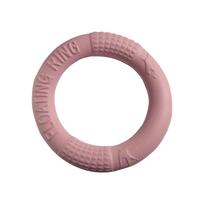 1Pc Durable Dog Training Ring Puller Chew Toy Interactive Puppy Flying Disk Outdoor Game Playing Supplies for Dogs Pink gray