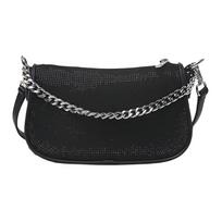 Michael Kors MK Carmela Logo Rhinestone Decorated PVC Crossbody Shoulder Bag Small Women bags Black 35F4S1QC1S-BLACK Basic Set (Bag+Dust Bag) black