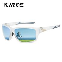 KAROS Sleek Polarized Sports Sunglasses Unisex UV Protection Comfortable Fishing Driving Cycling Hiking Shades with Box YZ2012 white