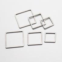 20pcs Gold Color Stainless Steel Square Frame Charms Pendants for Earrings Necklace DIY Jewelry Making Accessories Supplies 16mm beige