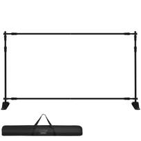 SucceBuy8ft Backdrop Stand for Trade Show Exhibitor Photography Studio W/ Carrying Case Background Stand Backdrop Support System 240 x 240cm white