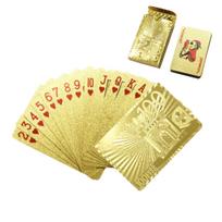 Latest 24K Gold Playing Cards High Quality Plastic Poker Deck Foil Pokers Pack Laser Reflection Magic Waterproof Card Board Game beige