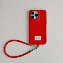 Full Coverage Leather Lanyard Case for iPhone 14/13/12 Pro Max - Drop Protection iPhone 13 raudona