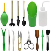 Succulent Gardening Tool Set: Spray Bottle, Seedling Dibber, Watering Can, Soil Shovel, Potting Pruner, Tube Shovel. green